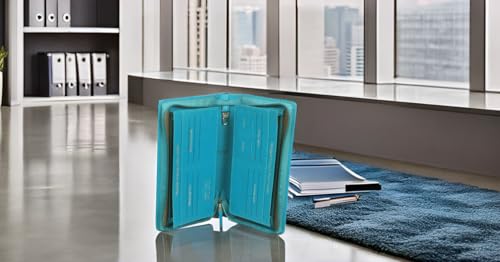 Image of Sukeshcraft Multiple Cheque Book Holder | Original PU Holds Upto 8 Cheque Books, Locker Key Hook, 2 Photo Slots, 1 Pin-Sim Slot, 13 Credit /Debit Card Slots with Matching Zipper (PU -Sea Green)