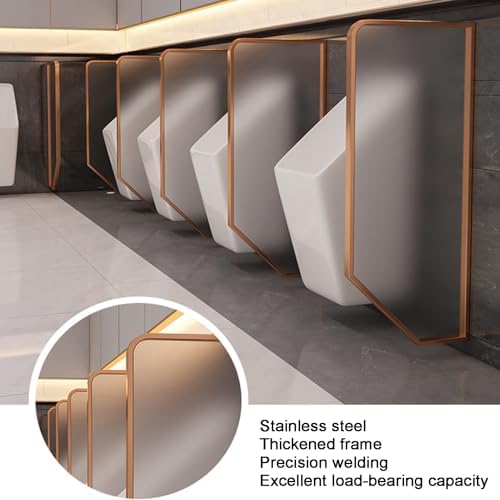 Gold Bathroom Urinal Wall Mounted Men's Urinal Divider Commercial Restroom Partition 40x80cm/15.7x31.5in Ideal for Shopping Malls