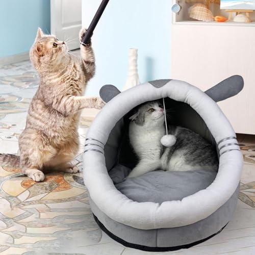 Bothyi Casa de Gato Semi Fechada para Animais de Estimação, Cama de Dormir Potável, Suprimentos para