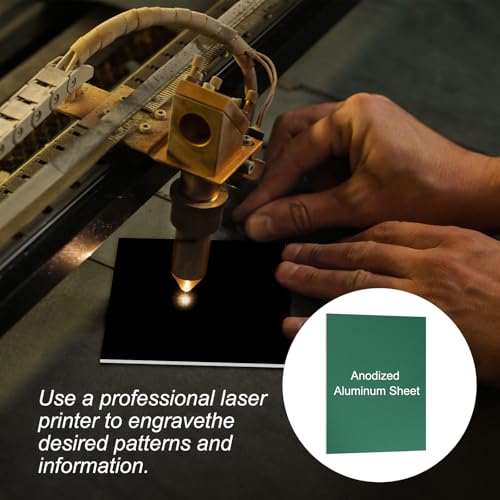 Image of PATIKIL 3.3x2.1x1 /32inch Anodized Aluminum Sheet, 5Pcs Metal Rectangle Aluminum Plate 0.8mm Thick Engraving Blanks for Laser Engraving DIY Decorative Crafting Home Decoration, Green