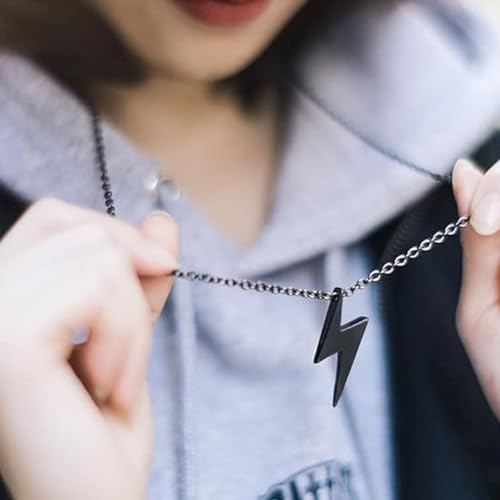 Gunmetal Plated Zig Zag Pendant Necklace for Men