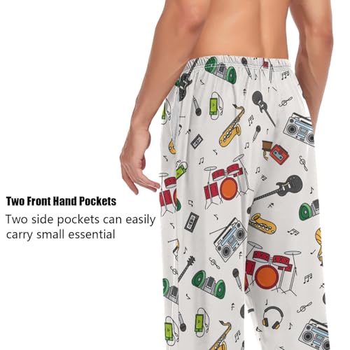 Squirrel Flowers Maple Leaves Pajama Pants for Men Comfort Sleep Lounge Bottoms Straight-fit with Pockets S-XXL4