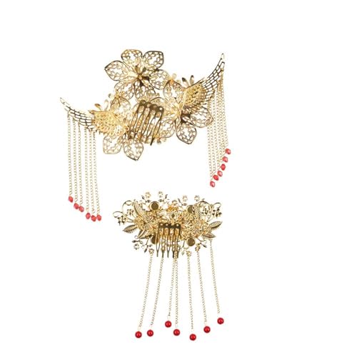 2 Pzs Set de Pinzas para Pelo de Aleación Dorada Clásica, Estilo Tradicional para Mujer, Accesorios para Bodas y Uso Casual miniatura 2