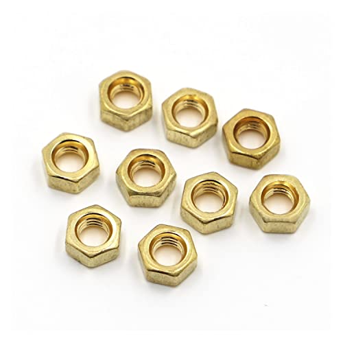 1/5/10/20/50 個ソリッド真鍮銅六角六角ナット M1.6 M2 M2.5 M3 M4 M5 M6 M8 M10 M12 ネジボルト (Size : M2 50pcs)