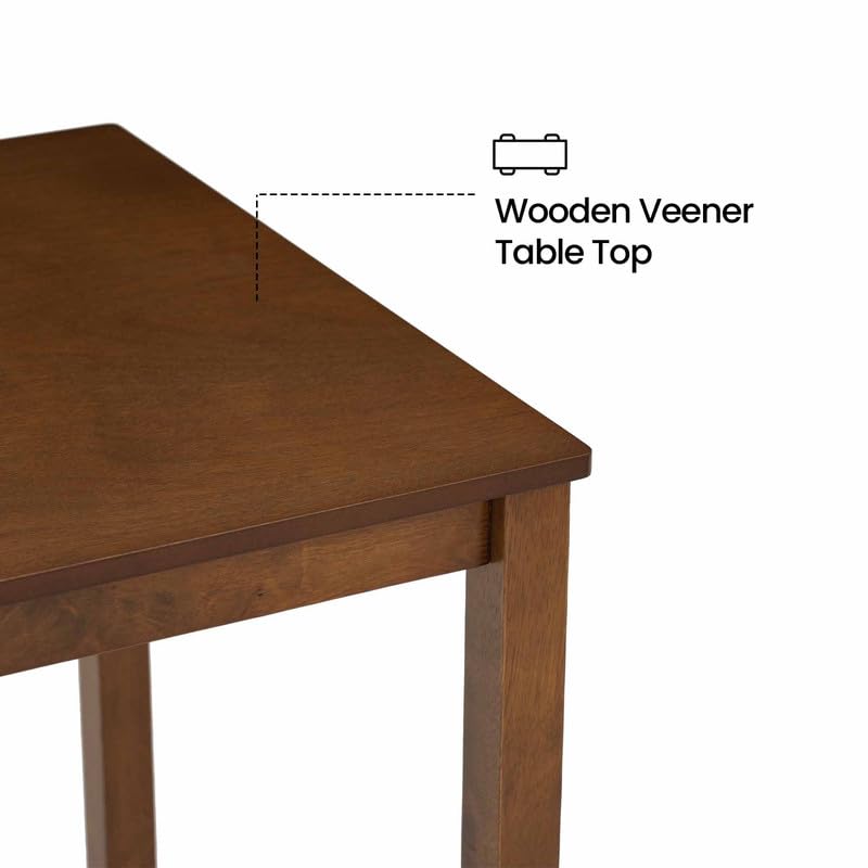Image of Royaloak Maple Wooden 6 Seater Dining Table Set with Cushioned Chairs, Wooden Veneer Table Top, Solid Wood Thick Legs, 55mm Apron Support, Modern Sturdy Dining Furniture for Home & Dining Room