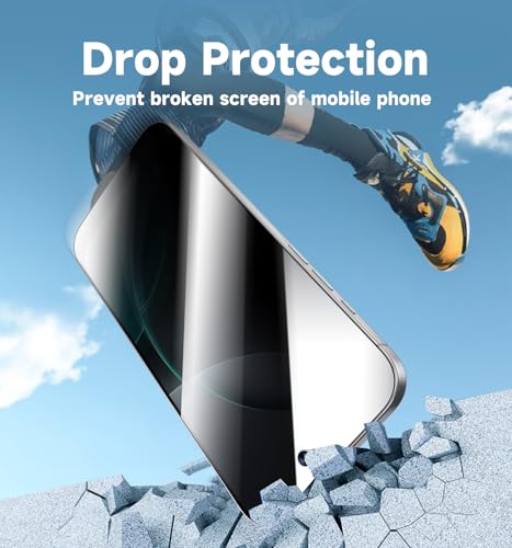 Image of MAGIC JOHN 2 Pack for iPhone 16 Pro Max 6.9 inch Privacy Tempered Glass Screen Protector, Bubble Free, HD Clear, Easy Installation