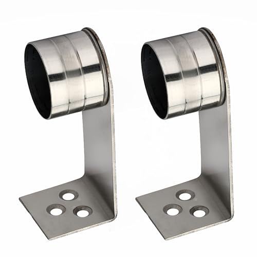 Image of GHAR DWAR L Shape Stainless Steel Wall Mount Concealed Long Band Curtain Rod & Ceiling Holder Brackets for Door and Windows Heavy Duty Holder Bracket Silver (3 Inch Silver, Pack of 1 Pair)