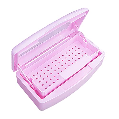 Lxiangn Nail Art Tool Sterilizer Tray,Plastic Clean Sterilizing Box Storage Organizer For Nail,Tweezers,Hair Salon,Spa & Cutter Manicure Equipment (Pink) #TOP1