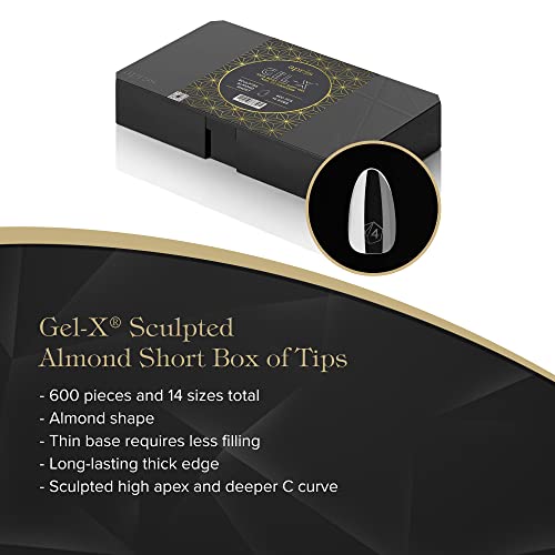 Apres Gel-X Sculpted Almond Short 2.0 Box of Tips 14 sizes 600 PCS