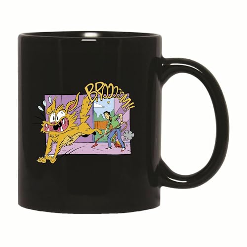 Gift Idea Scared Cat Vacuum Cleaner 11oz 15oz Black Coffee Mug