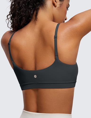 Image of CRZ YOGA Butterluxe Scoop Neck Sports Bras | Light Support, Removable Pads, Yoga, Extremely Soft, U Back, Adjustable Spaghetti Straps, for Women