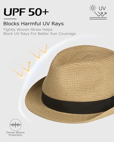 Image of Zylioo XXL XL Straw Hats for Men Big Heads,L M S UV Summer Fedora Panama,UPF Beach Sun Hats for Women Travel Hat