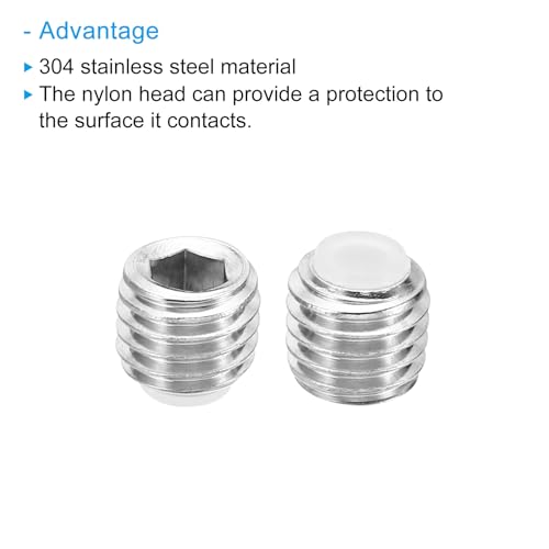 PATIKIL M12x10mm Nylon Tip Grub Screw - Image 4