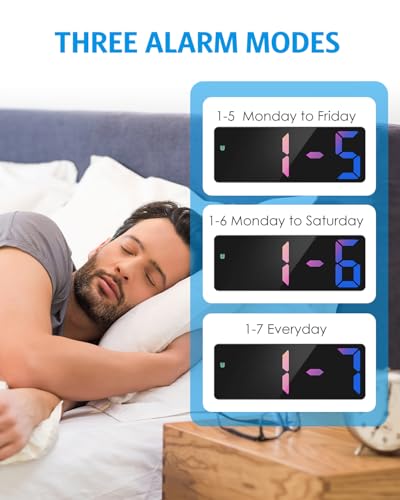 Image of AMIR Upgraded Digital Alarm Clocks for Bedrooms, LED Digital Clock with Dual Power Supply, 12 /24H, Dimmable,DST,Snooze,Desk Clock for Home Office School
