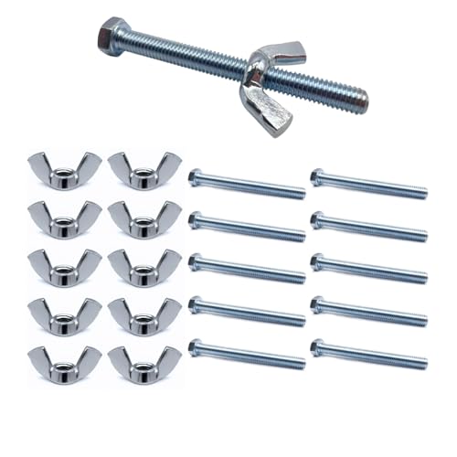 TA-VIGOR 10Pcs Wing Nut & Bolt, M5*50mm Butterfly Wing