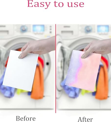 Image of Color Catcher Laundry Sheets | Fabric Color Absorber Anti Color Transfer Wash Sheets | Dye Trapping Laundry Paper for Mixed Clothes | Washing Machine & Hand Wash | 50 Sheets