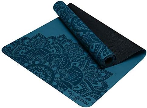 YOGA DESIGN LAB | The Infinity Mat | Luxurious Non-Slip Design Provides Unparalleled Grip to Support and Align You Beautifully | Eco-Friendly | 4 Colors | w/Carrying Strap! (Mandala Teal, 5mm)