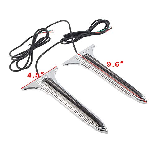 Luces LED traseras para alforjas de motocicleta Liru con lentes rojos/humo, inserto cónico cromado para soporte de luces traseras para Harley Touring Road King 1993-2013 con alforjas rígidas miniatura 4