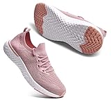  Sosenfer Laufschuhe Damen Sneaker Turnschuhe Sportschuhe Atmungsaktiv Trainer für Outdoor Fitness Gym Walkingschuhe-Pink06-39