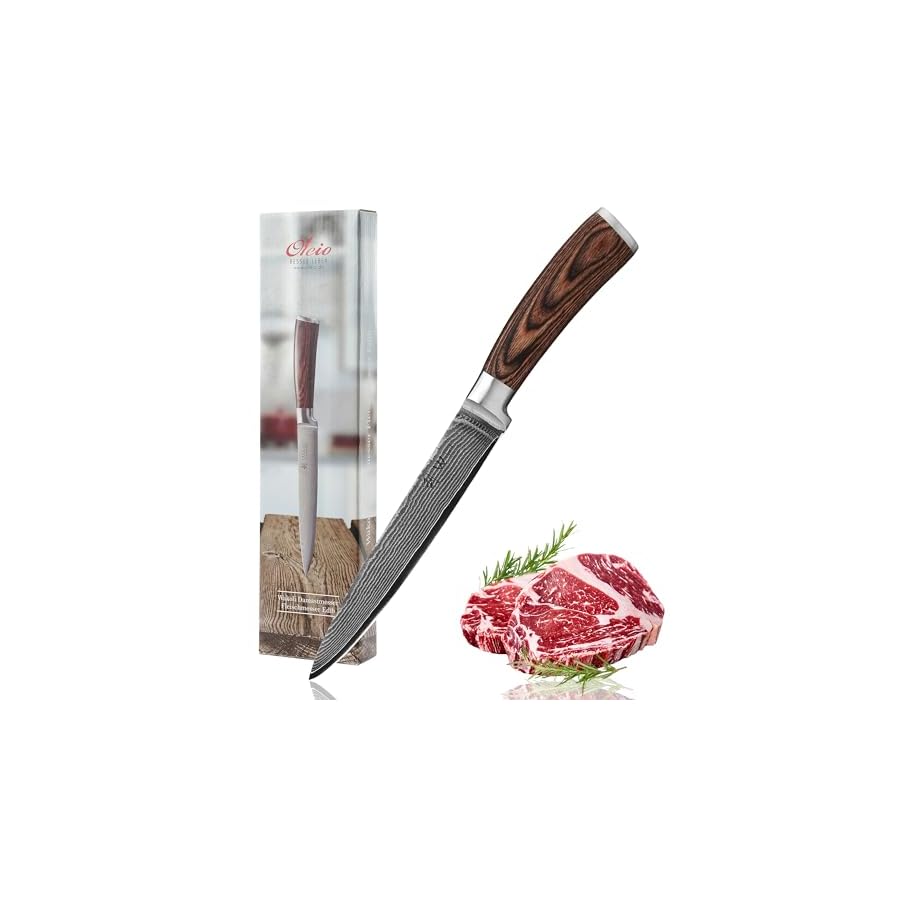 Wakoli-Carving-Knife-7-inch-Blade-Damascus-Chef-Knife-made-from-67-Layers-Damascus-Steel-with-VG10-Core-Sharp-Kitchen-Knives-with-Pakkawood-Handle-Boning-Knife-for-Meat-Cutting-in-Gift-Box-EDIB Wakoli Carving Knife, 7-inch Blade Damascus Chef Knife made from 67 Layers Damascus Steel with VG10 Core, Sharp Kitchen Knives with Pakkawood Handle, Boning Knife for Meat Cutting in Gift Box (EDIB)