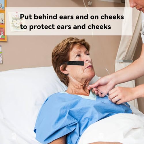 Image of 4 Pack Wuronsa Nasal Cannula Cushions, Soft Nasal Oxygen Covers, Soft Cannula Ear Protector for Oxygen Users, Prevent Indentations Irritated Cheek Skin, Prevent Ear Soreness (Black)