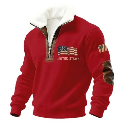 Sweat-shirt sans capuche coupe classique et patriotique pour homme