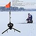 SUNFECILI Tip Up Fishing Flag, Ice Fishing Flag Marker, Triangular Base, Fixed Tip Up, Winter Fishing Gear, ABS, Portable