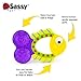 Sassy Teething Tail Fish Teether | Water-Filled Teether Soothes and Massages Teething Gums | for Ages 3 Months and Up, 1 x 3.9 x 8 Inch (80163)