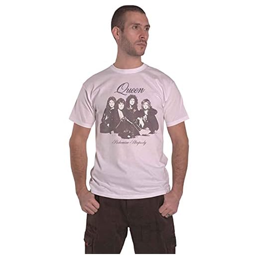Queen T Shirt Bohemian Rhapsody Portrait Band Logo Nouveau Officiel Blanc Size XXL