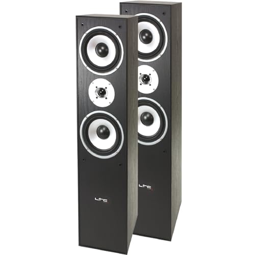 LTC - L766-BL - Enceintes HIFI bass reflex à 3 voies 350W - Bois noir – vue 2