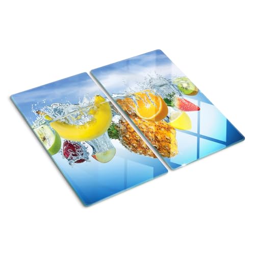 Planche de cuisine en verre fleurs pour plan de travail