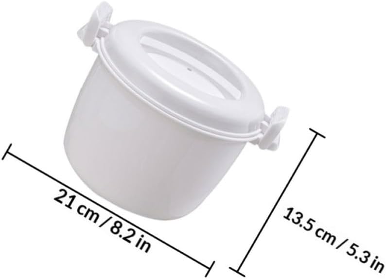 COLLBATH 2pcs Portable Microwave Rice Cooker Set, Large Capacity Plastic Rice Cooker Bowls with Steamer Function, Microwaveable Food Containers for Office and Hospital Use