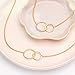 Mother & Daughter Necklace - Heartfelt Card & Jewelry Gift for Birthday, Holiday (2 Asymmetrical Circles Gold Set of 2)