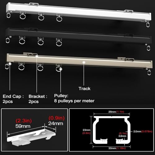 Rail de rideaux double robuste réglant les problèmes de vis-à-vis - 2
