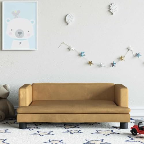 Genérico Sofá para niños de Terciopelo marrón 80x45x30 cm,Mobiliario para bebés y niños pequeños-3196310