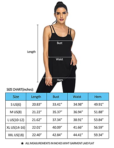Cestyle Yoga Tops for Women, Summer Women's Plus Size Knit Tank Tops with Built in Shelf Bra Lady Round Neck Slim Fit Racerback Spaghetti Straps Shirt Green X-Large