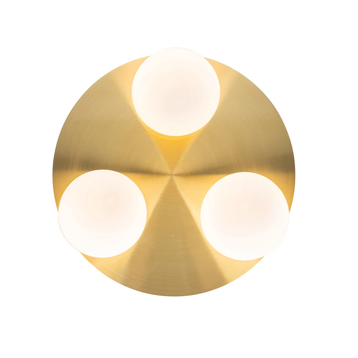 Qazqa Plafón de baño moderno latón 3 luces - Cederic Acero/Vidrio Redonda Adecuado para LED Max. 3 x 40 Watt