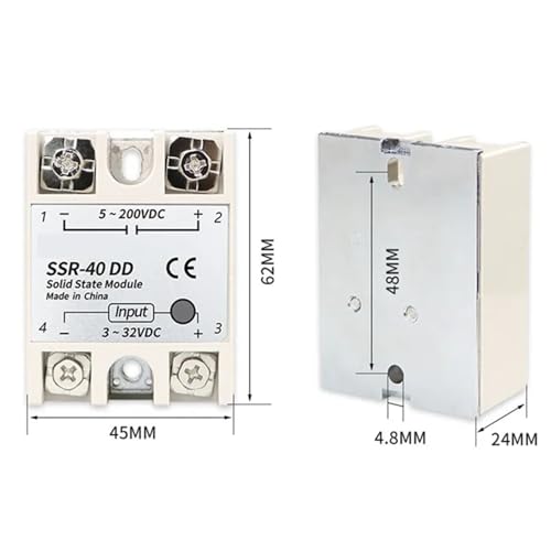 Relais statique monophasé SSR évite la surchauffe commande CC boîtier blanc - 3