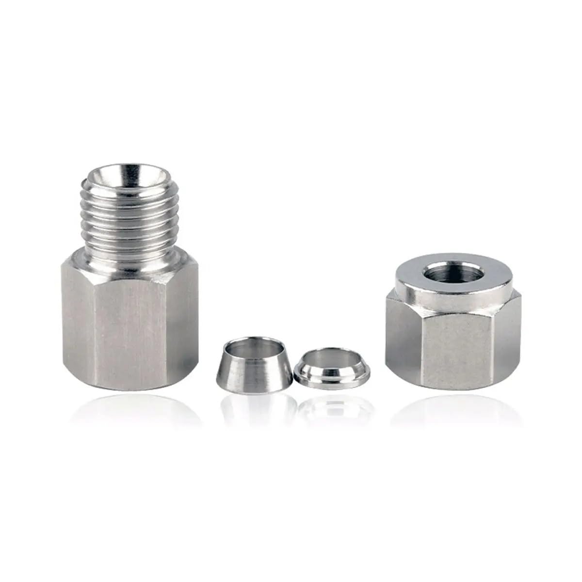 Adattatore per tubo da giardino adatto a tubo da 3-12 mm a 1/8 "1/4" 3/8" 1/2" BSPP M10/M14/M16/M20 Femmina 304 Acciaio Inox Ghiera Pneumatica Raccordo Manometro