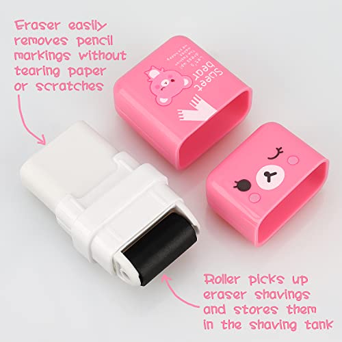 6 Pack Erasers For Kids, Cute Erasers With Cover And Roller, Pencil Rubber Erasers For Kids School Office Supplies (Model A) #TOP3