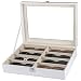 Produktbild Brillenbox Brillen Display Brillenkoffer, Weiß PU-Leder 8 Slots Brillen Sunglass-Aufbewahrungsbehälter-Halter ein Top-Gläser Vitrine Abschließbare Brillen Organizer Collector Brillenaufbewahrung Sonne