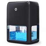 60 OZ Dehumidifiers for Home, Dual-Semiconductor Quiet Dehumidifier with Timer Auto-Off Sleep Mode 7 Colors Light Portable Small Dehumidifiers for Bathroom, Cloakroom, RV, Black