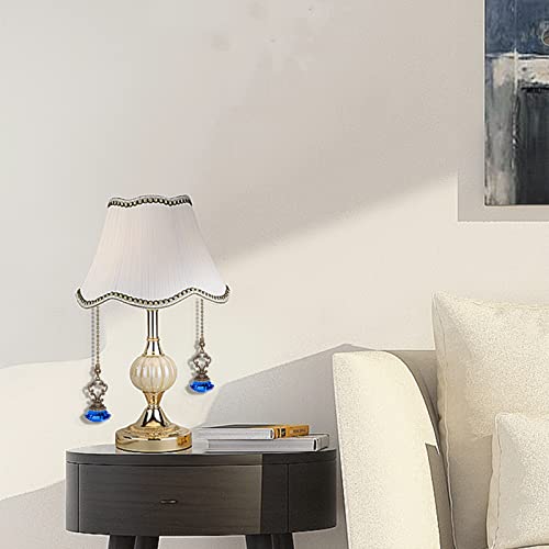 Image of 2pcs Blue Crystal Fan Pull Diamond Drop Vintage Pull Chain Ceiling Pull Chain Extender with Connector