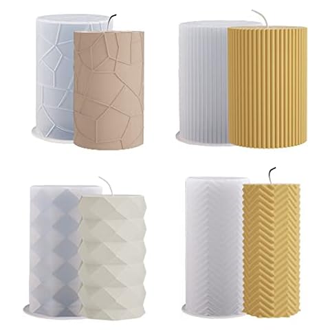 4 Pcs Cylinder Silicone Candle Moulds Cover