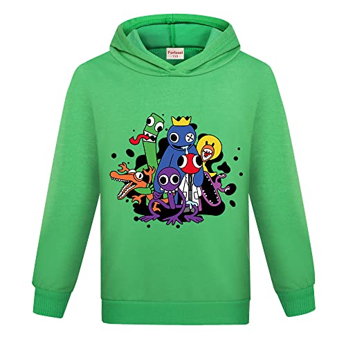 Forlcool Youtube Rainbow Merch Boys Pullover Girls Hoodies Kids Tops Cotton Hoodie for 3-13 Years (Green,7-8 Years,7 Years,8 Years)