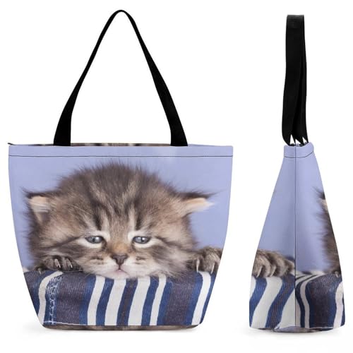 Sac à main pour femme chaton endormi grand volume pour ranger tout le quotidien
