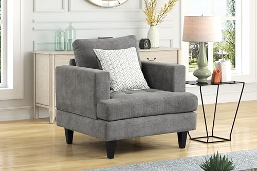 Sillón Chenille Gris Plegable miniatura 2