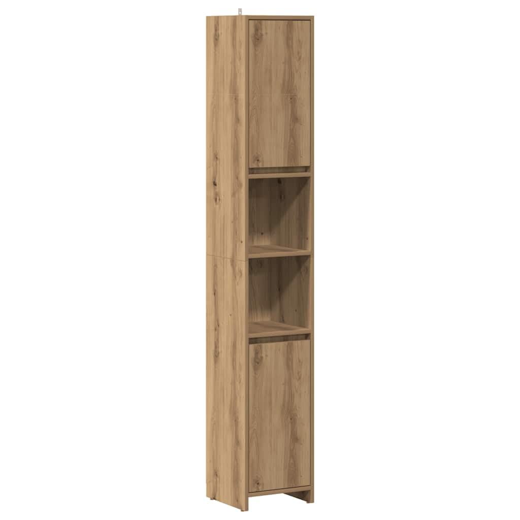 vidaXL Armario de baño Madera ingeniería Roble Artisan 30x30x183,5 cm, Mueble de baño, Armario de Aseo, Armario de almacenaje para baño