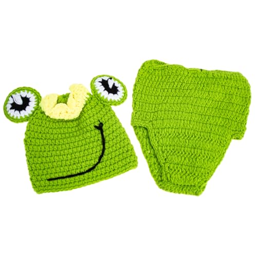 Per Foto Di Neonati Accessorio Per Foto A Forma Di Rana Per Kit Per La Del Abito in Maglia Per Neonata 1 Set Materiale Accogliente bambino lana