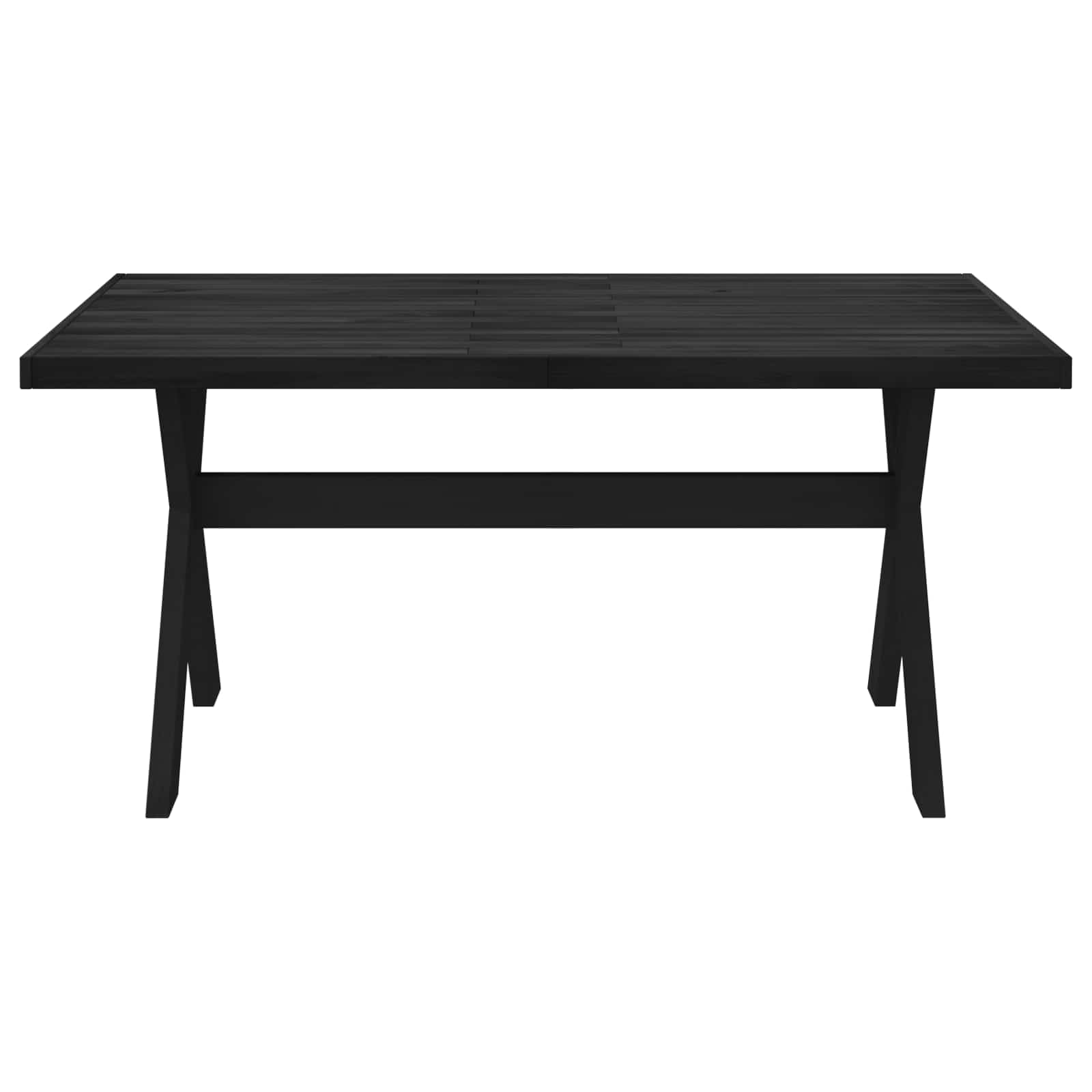 NOAIN stół do jadalni 160 cm, z litego drewna sosnowego, czarny, prostokątny stół kuchenny z matową powierzchnią, blat z listew, do jadalni, jadalni i dla rodziny wewnątrz